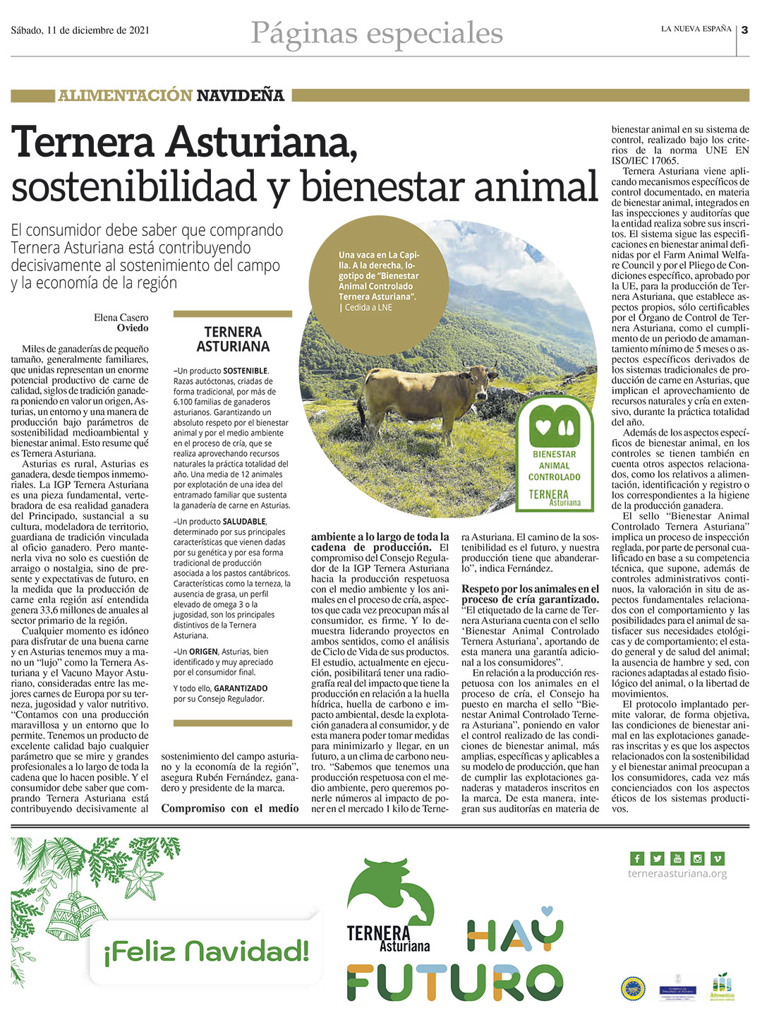 Ternera Asturiana, sostenibilidad y bienestar animal.